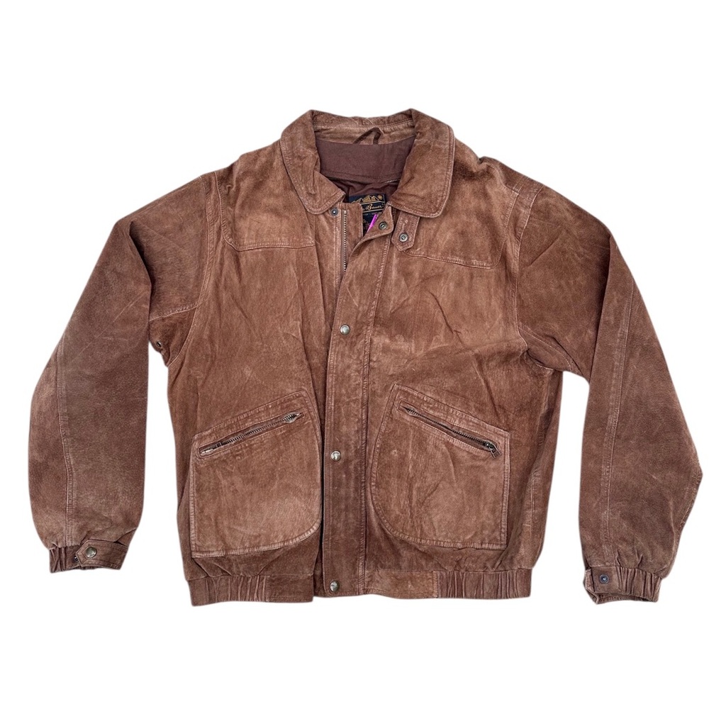 Vintage Eddie Bauer Brown Suede Bomber Jacket
